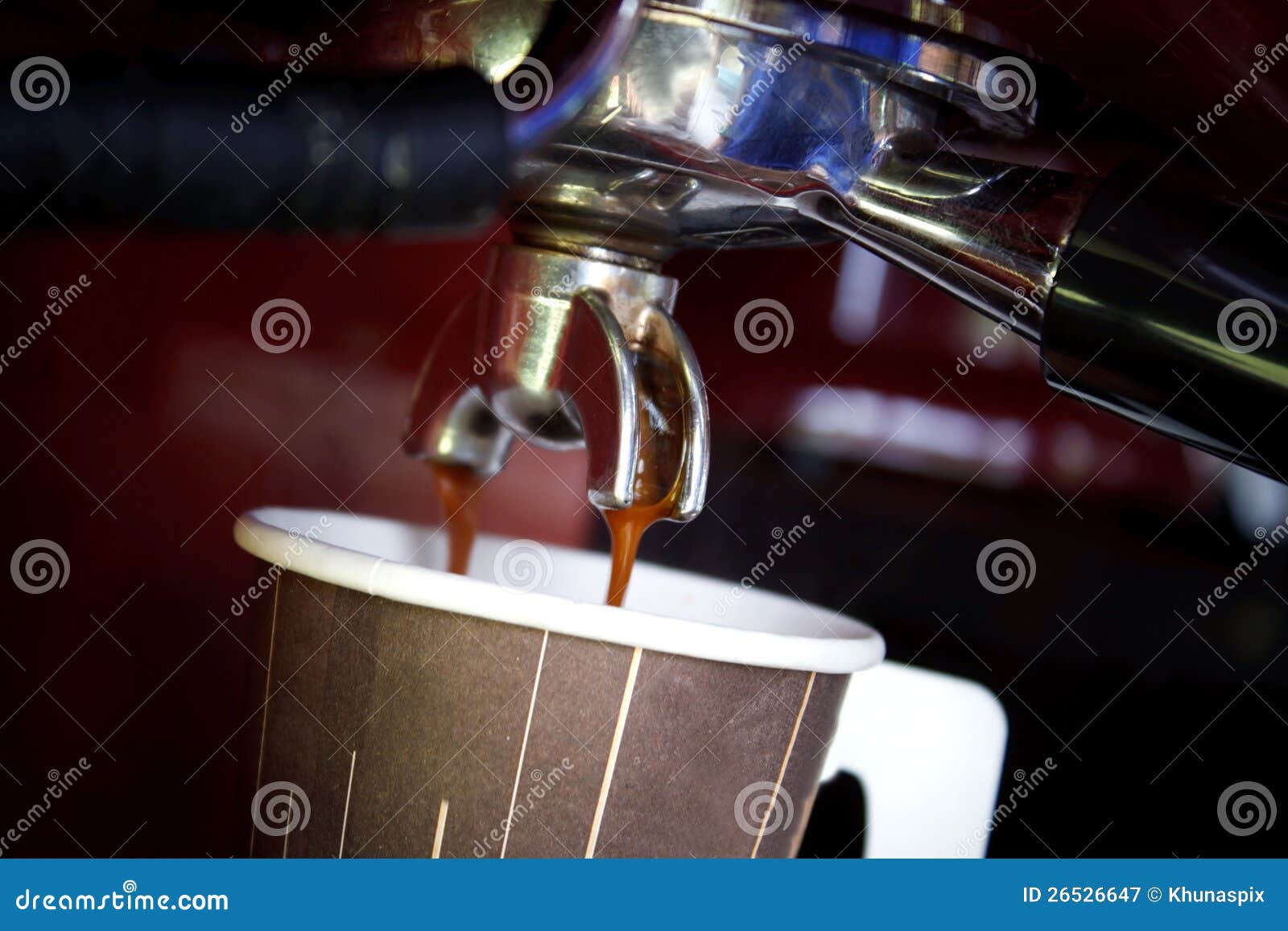 Fresh Coffee from Machine Brewing To Paper Cup of Stock Image Image