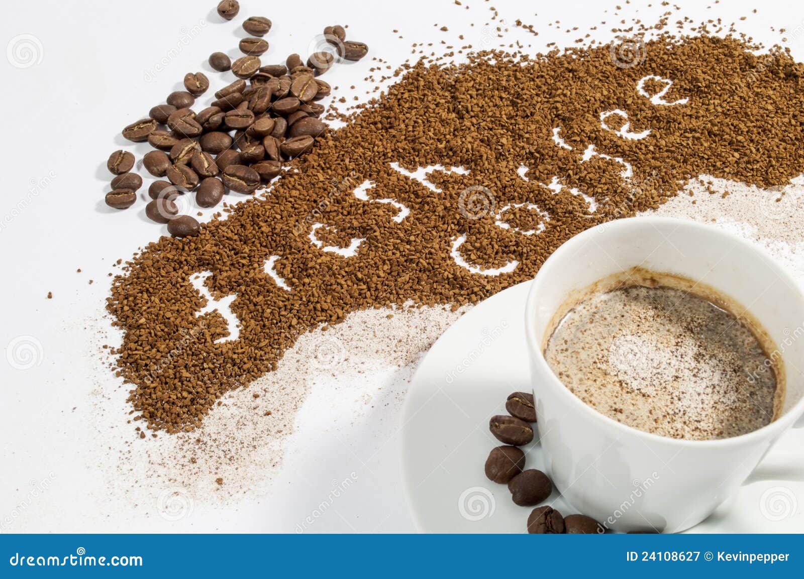 Fresh Coffee Written in Ground Coffee Stock Image Image of ground