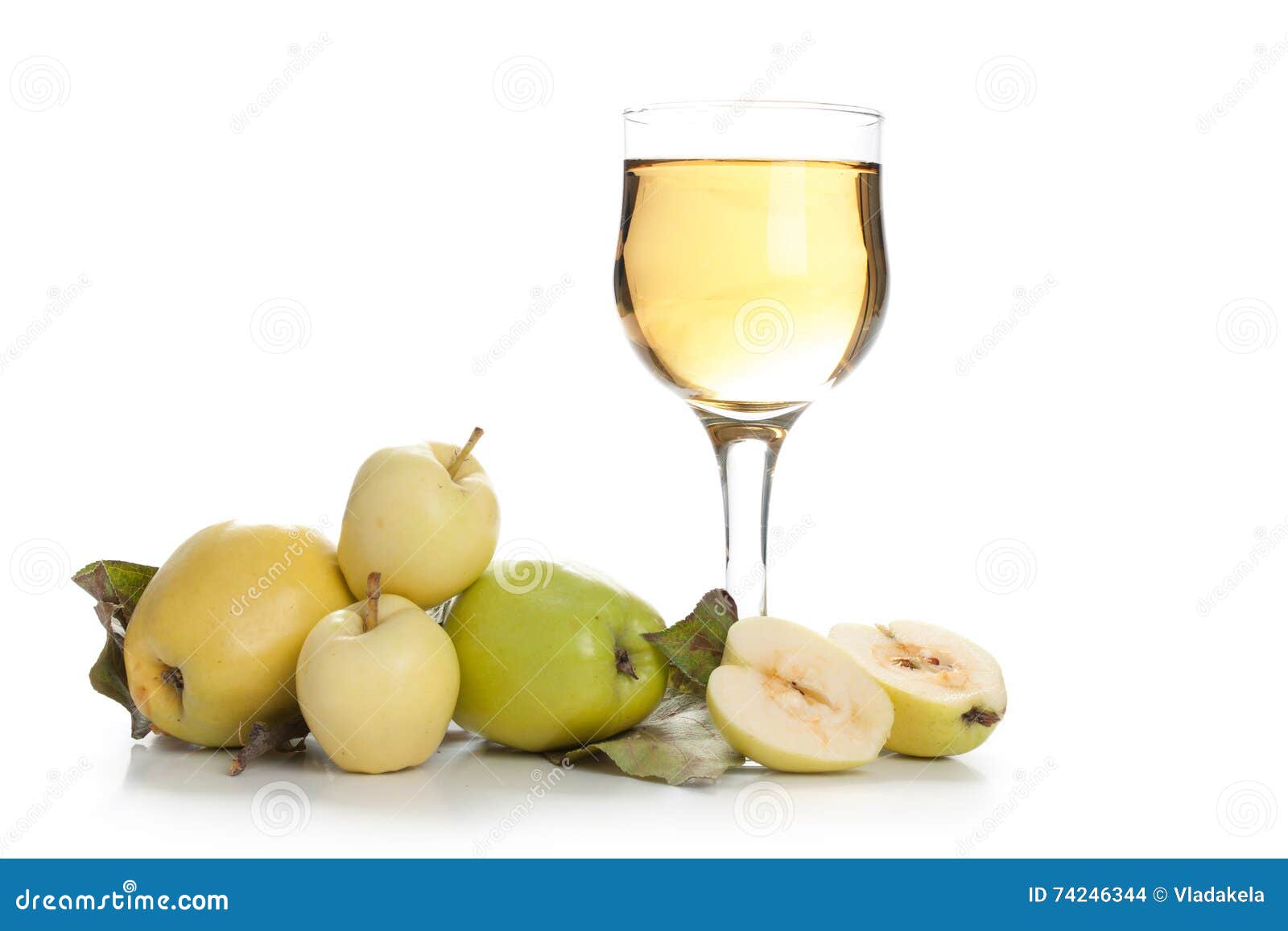 Fresh and Cold Apple Juice Against White Background Stock Photo Image