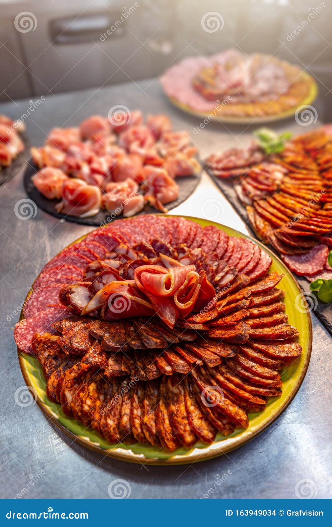 Fresh cold cuts platter stock photo. Image of assorted 163949034