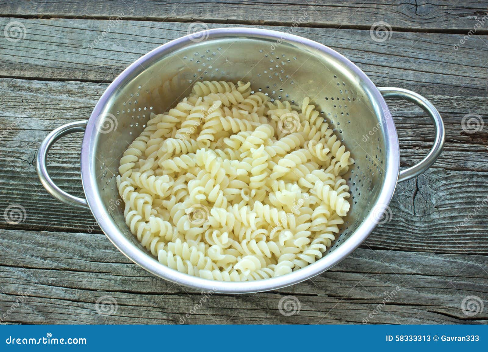 Fresh Cooked Fusilli Pasta in Strainer Stock Image Image of freshly