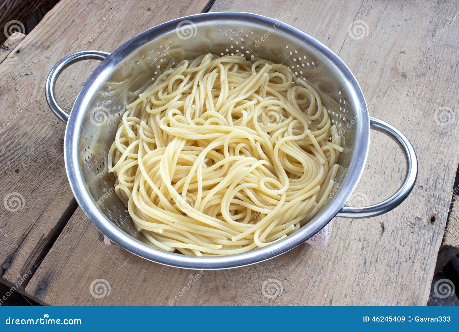 Fresh Cooked Spaghetti in Strainer Stock Image Image of serving