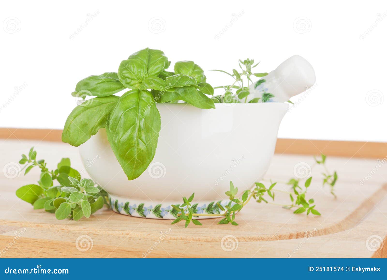 Fresh cooking herbs. stock photo. Image of rosemary, pestle 25181574