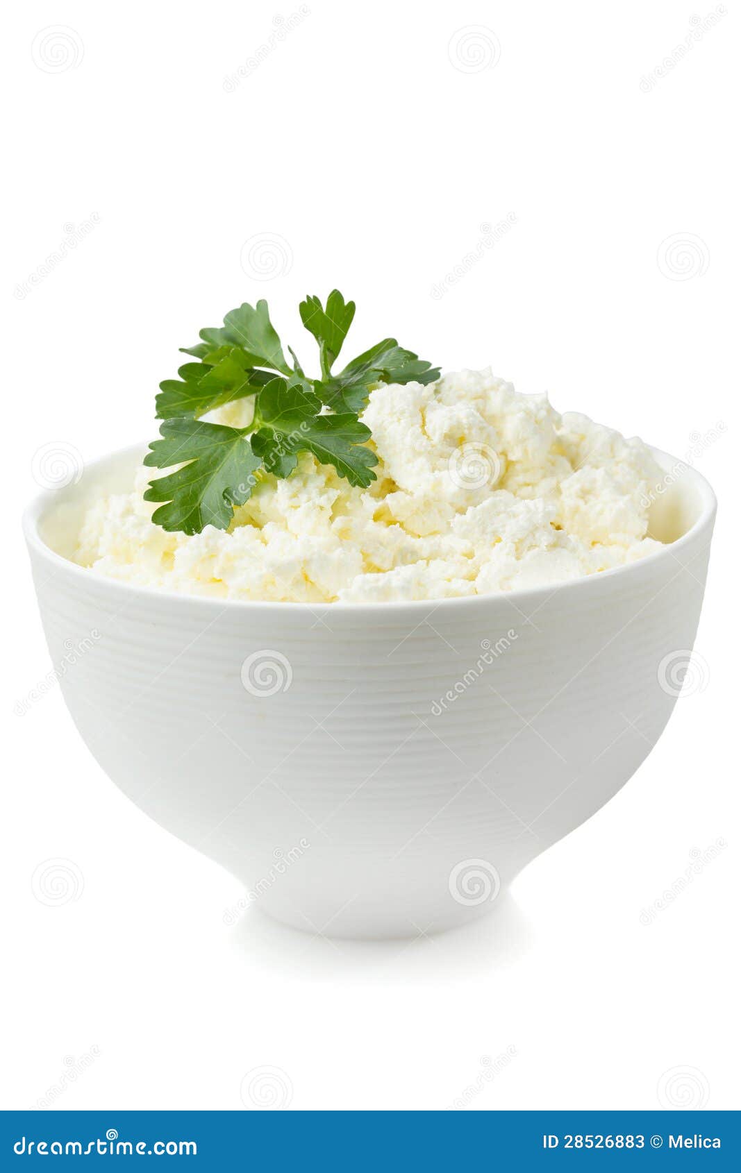 Fresh Cottage Cheese In A Transparent Bowl With Raisins. In The