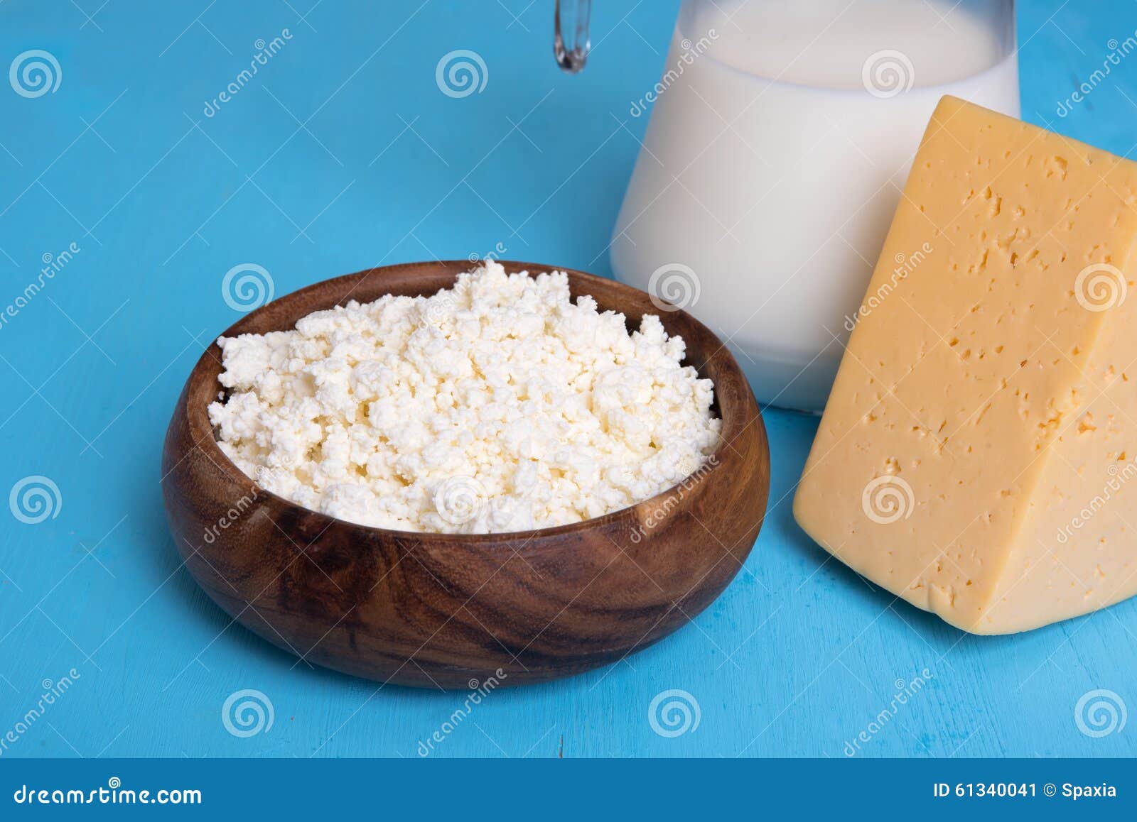 Fresh Cottage Cheese and Dairy Products Stock Image Image of close