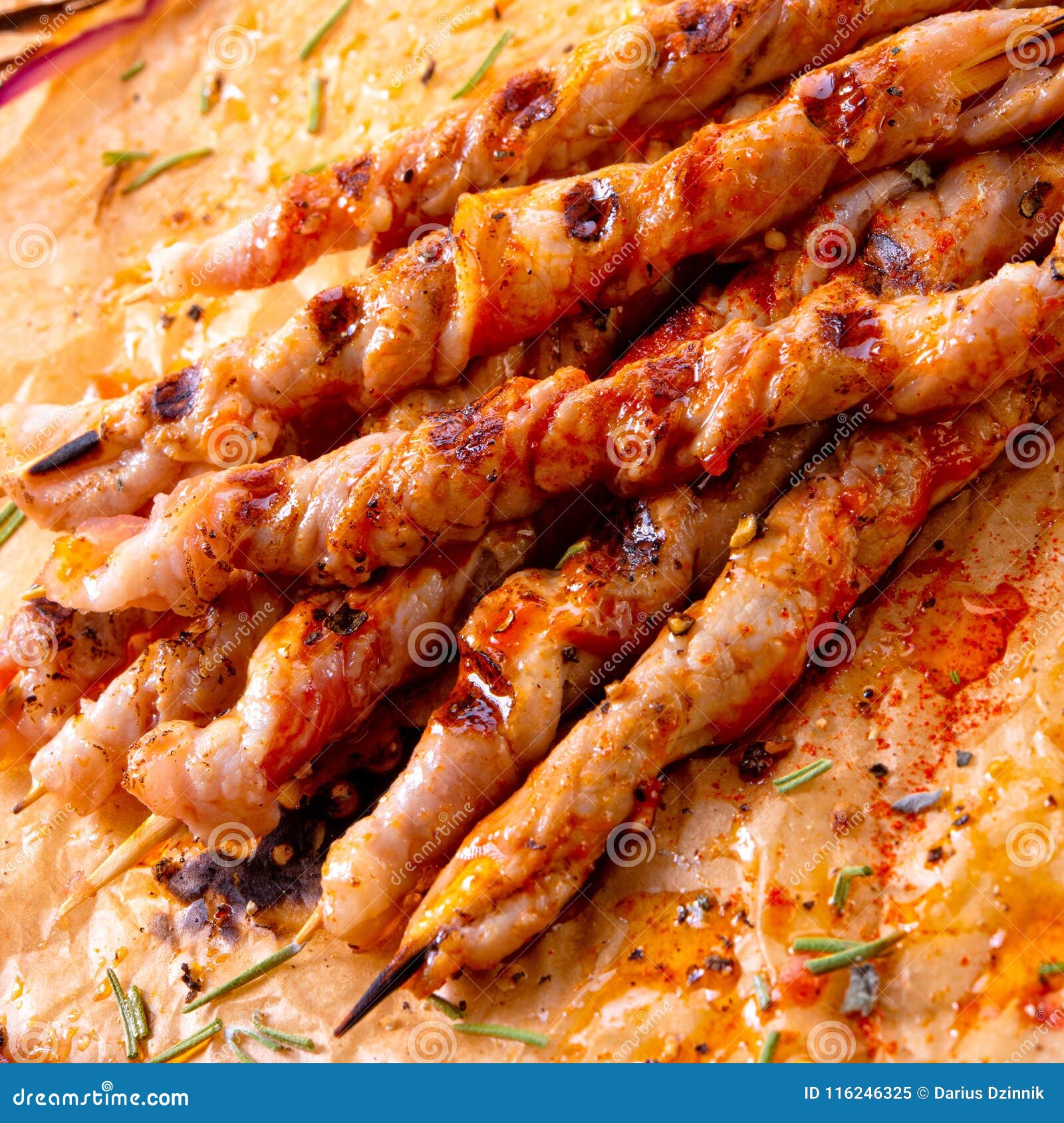 Fresh and Crispy Rustic Pork Belly Grill Sticks Stock Image Image of