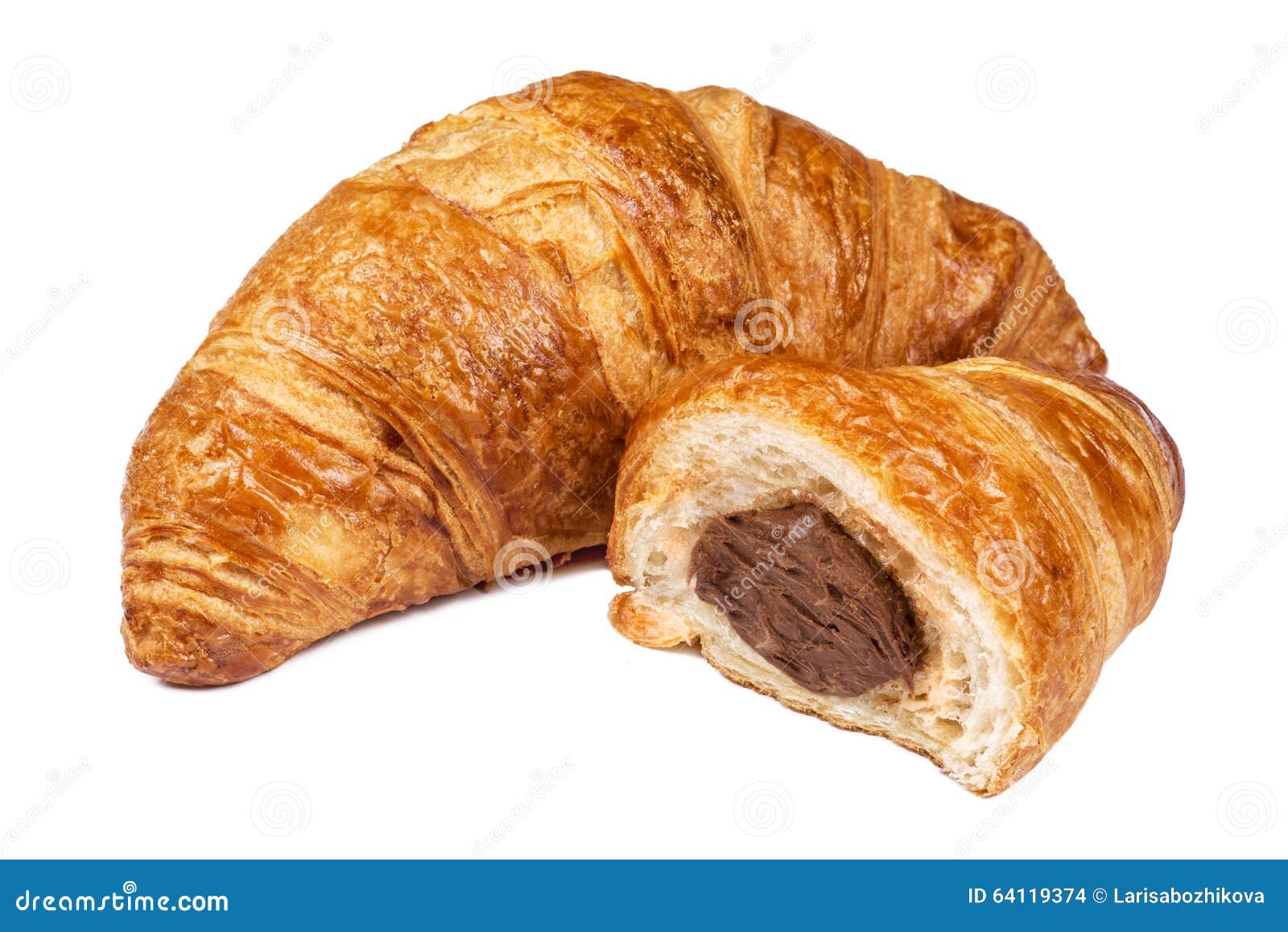 Fresh Croissant with Chocolate Filling Stock Photo Image of crust