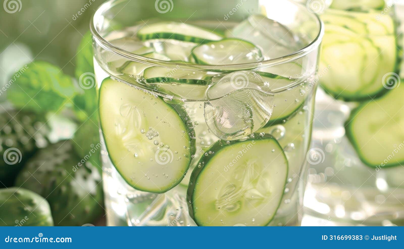 fresh cucumberinfused water available to quench thirst and hydrate.