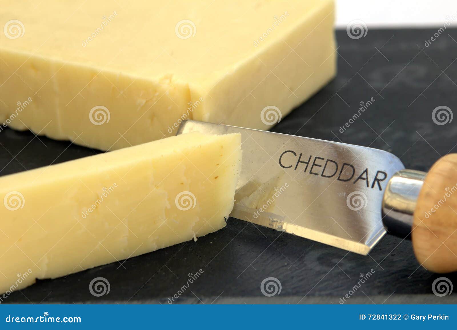 Fresh Cut Cheddar Cheese on a Slate Board Stock Photo Image of cheese