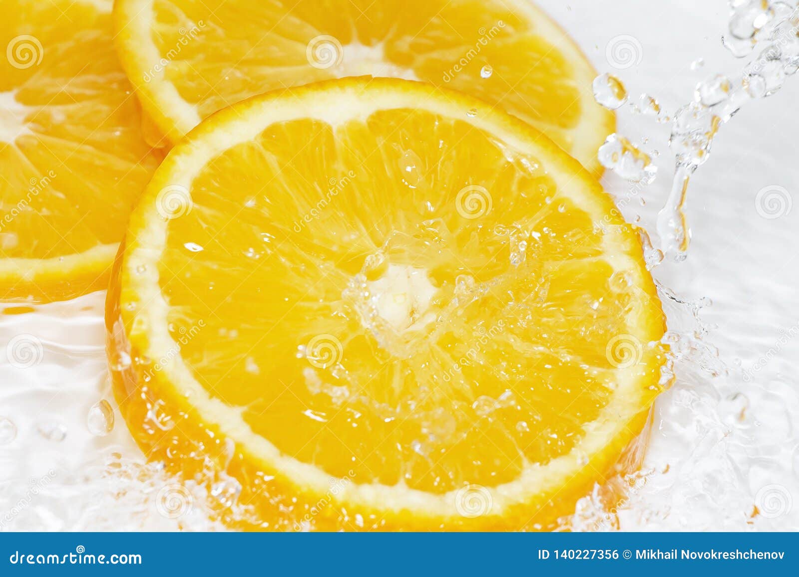 Fresh Cut Orange Under the Water Stream Stock Photo Image of juicy