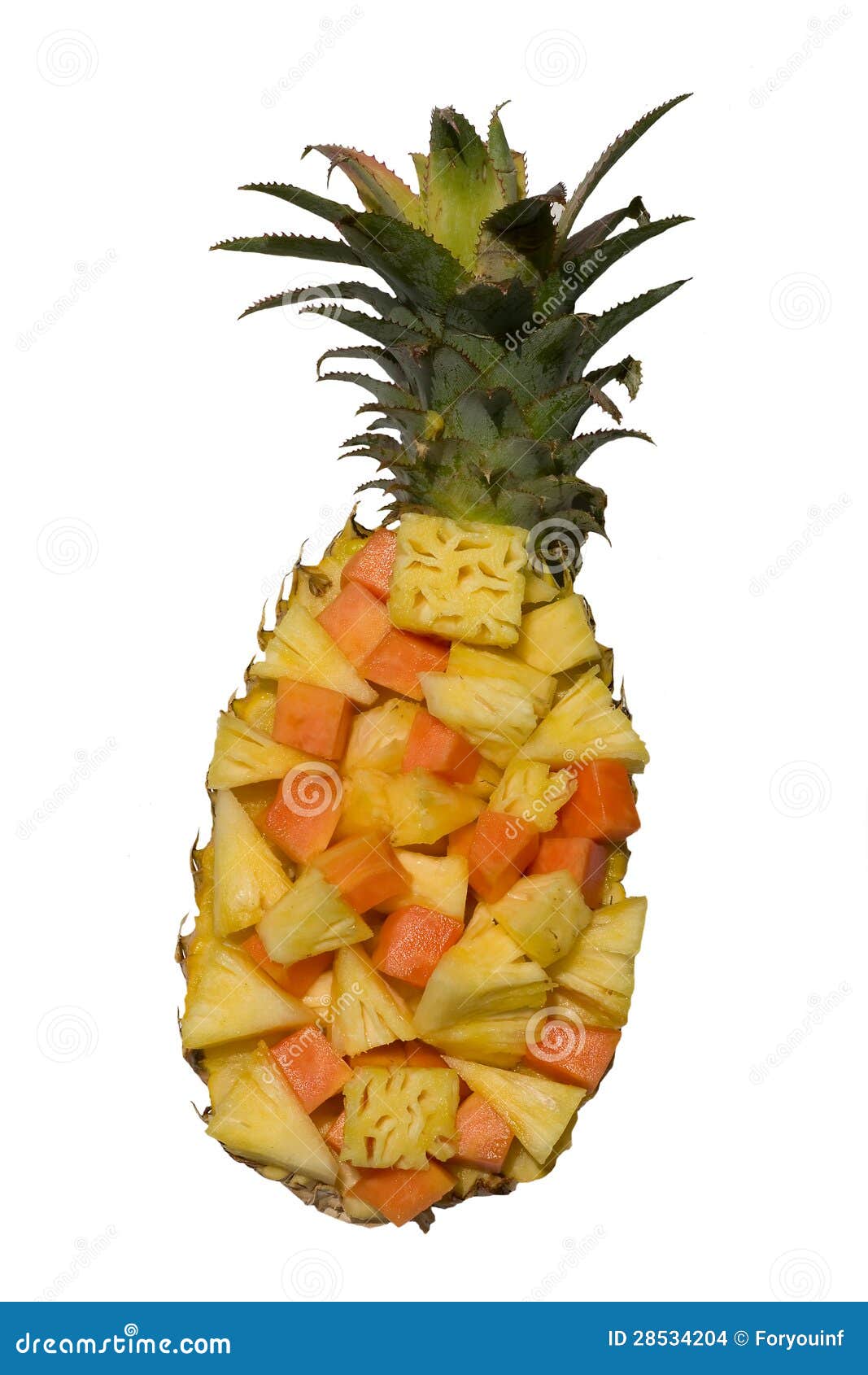 Fresh Cut Pineapple Served in a Natural Bowl Stock Photo Image of