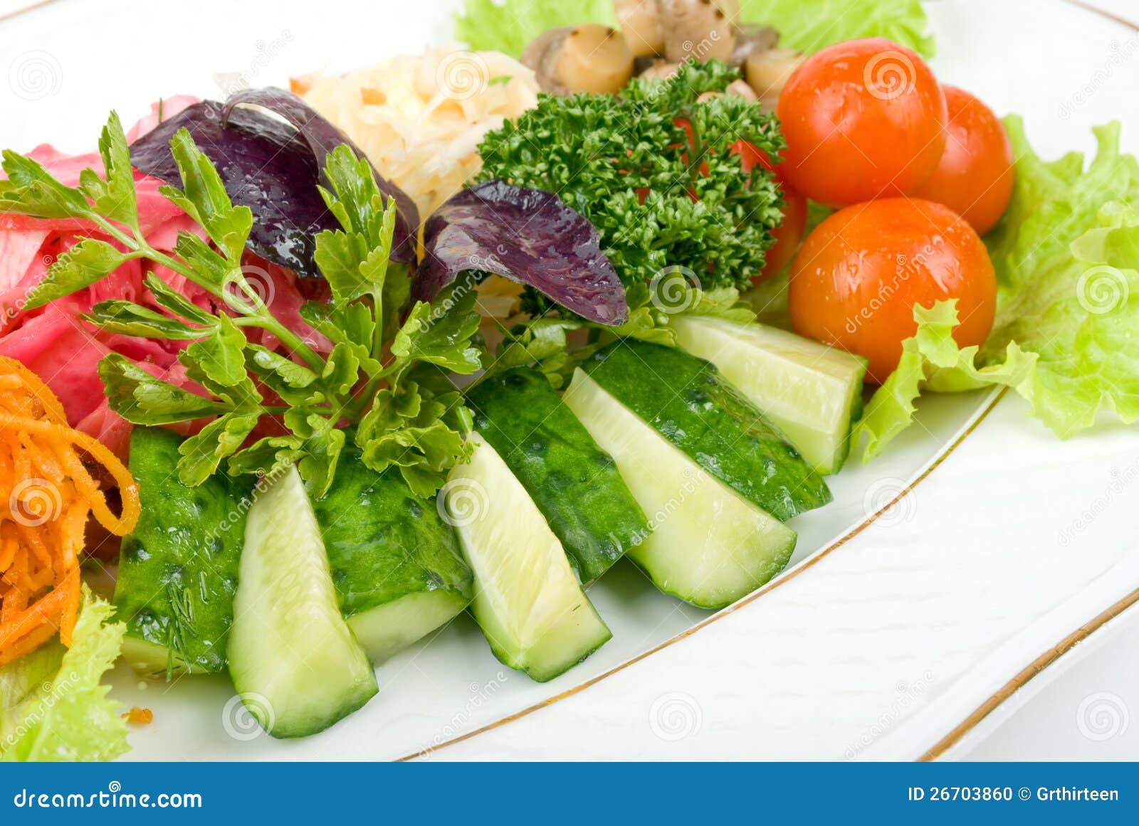 Fresh Cut Vegetables in Salad Stock Photo Image of parsley, onions