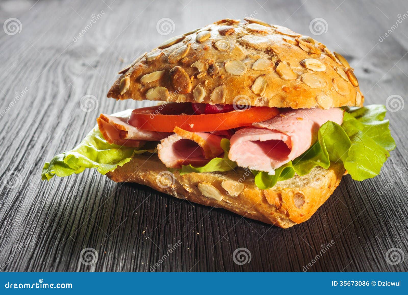 A Fresh Deli Sandwich with Ham Stock Photo Image of vegetable