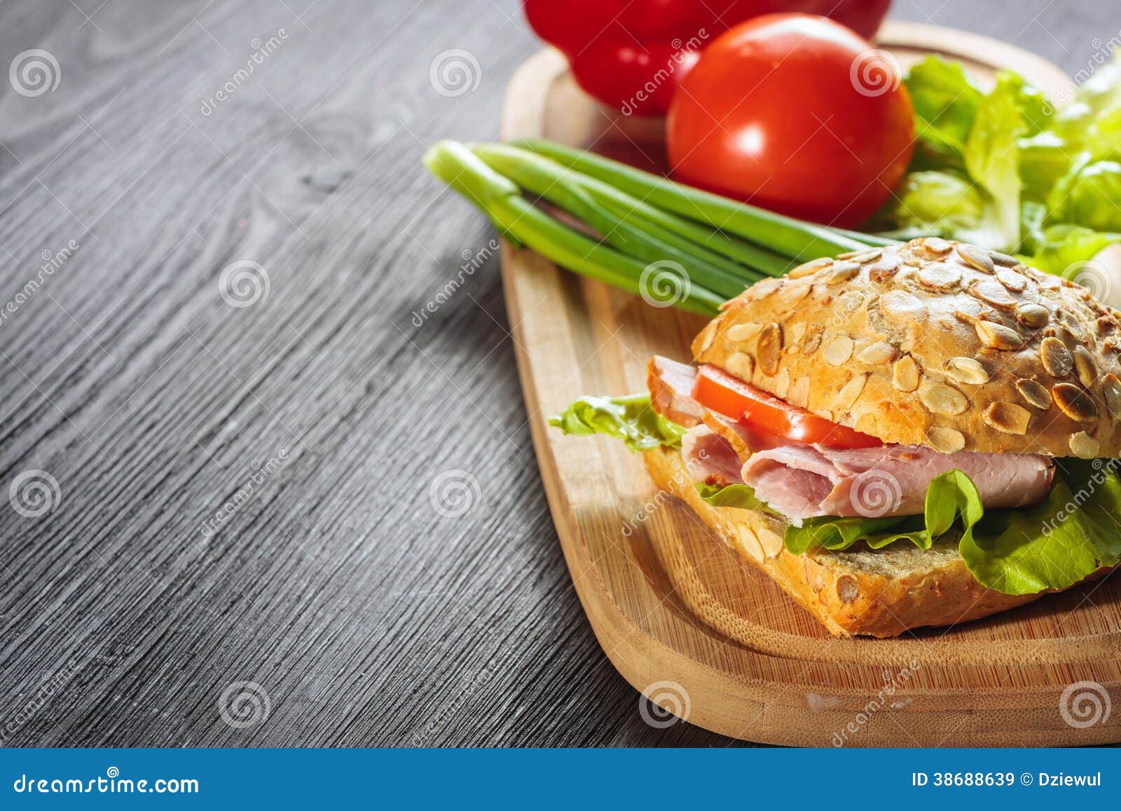 A Fresh Deli Sandwich with Ham Stock Image Image of orange, lettuce