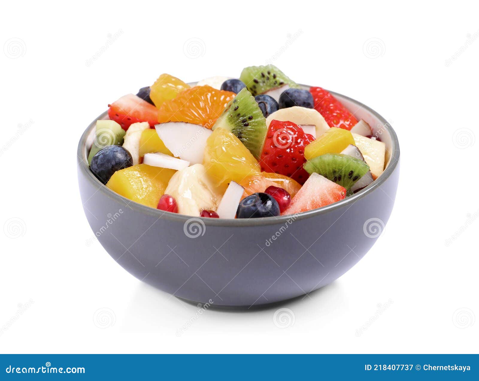 Fresh Delicious Fruit Salad in Bowl on White Background Stock Image Image of orange, dessert