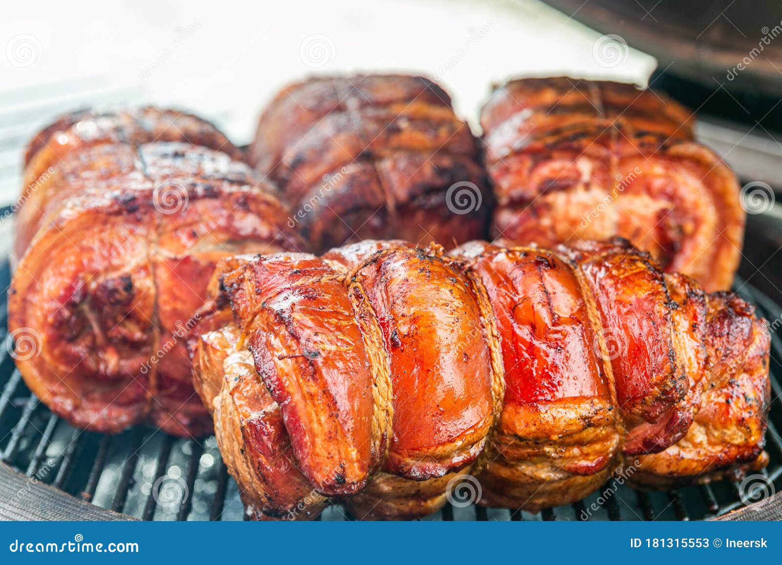 Fresh, Delicious Grilled Porchetta Stock Image grill: 181315553