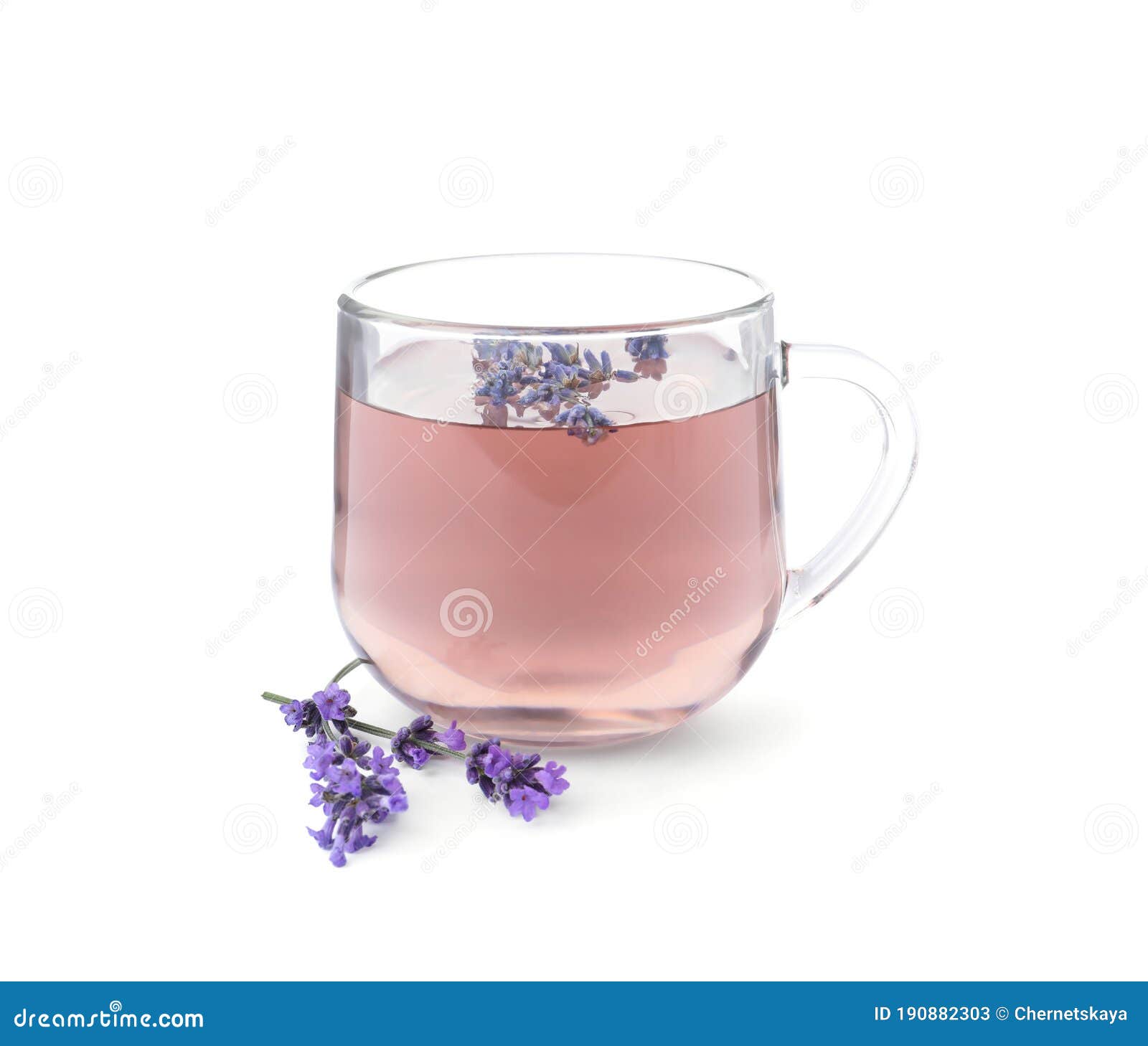 Fresh Delicious Tea with Lavender and Flowers Isolated on White Stock Image Image of drink