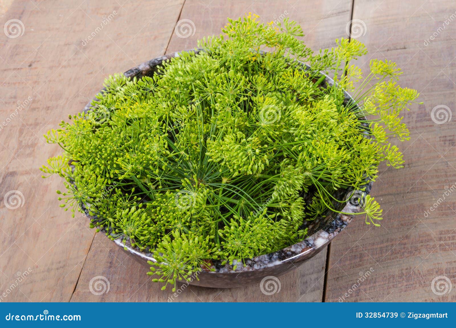 Fresh Dill Flowers in a Bowl Stock Image Image of plant, seasonings