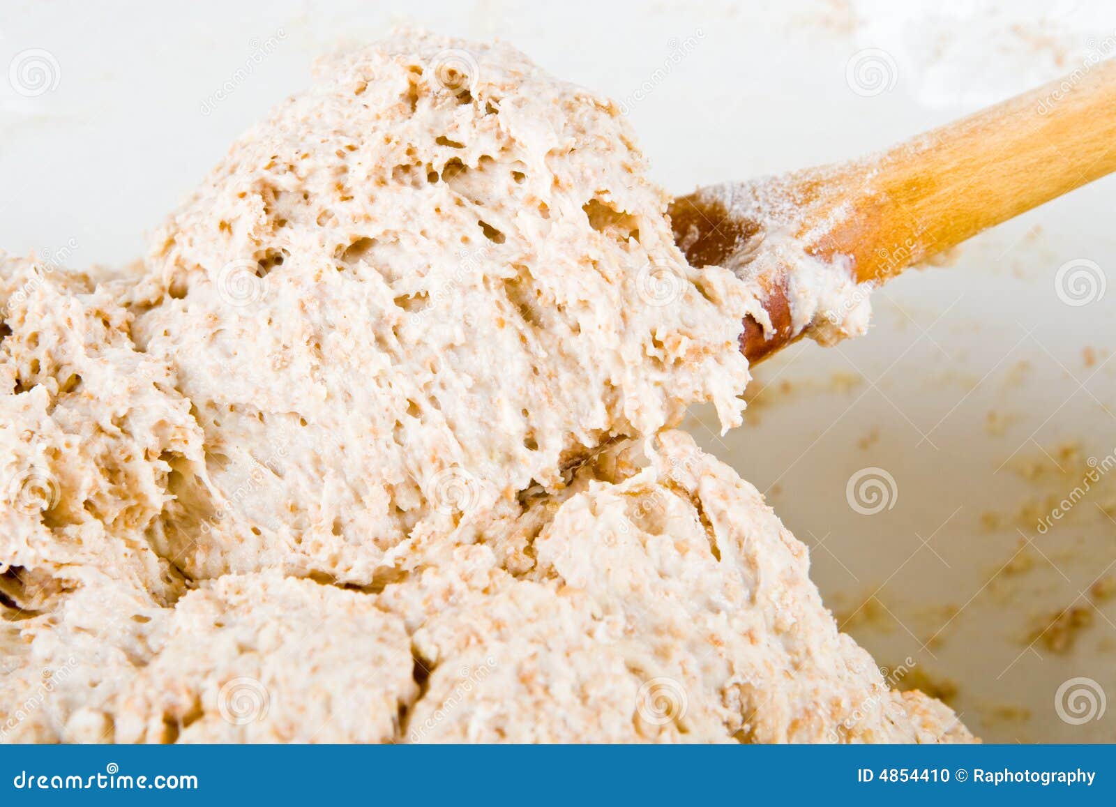 Fresh dough on a spoon stock photo. Image of wooden, recipe 4854410