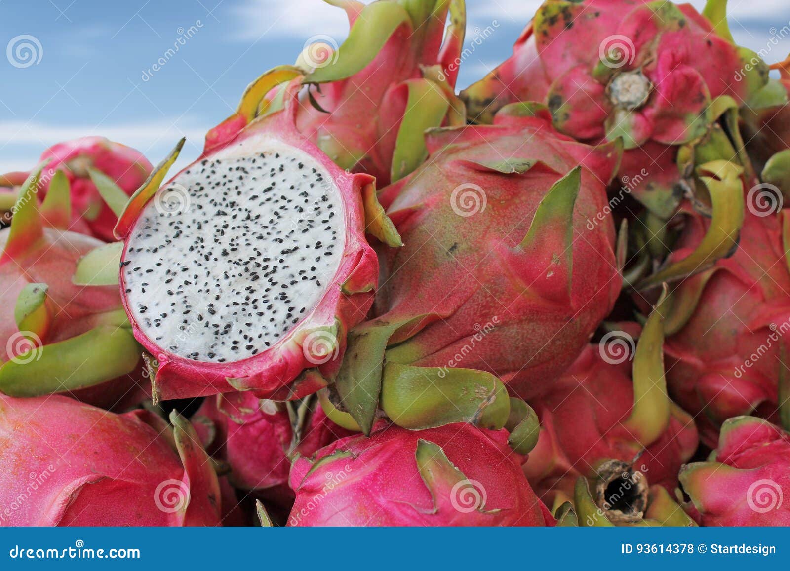 Fresh Dragon Fruit Background Stock Photo Image of diet, market 93614378