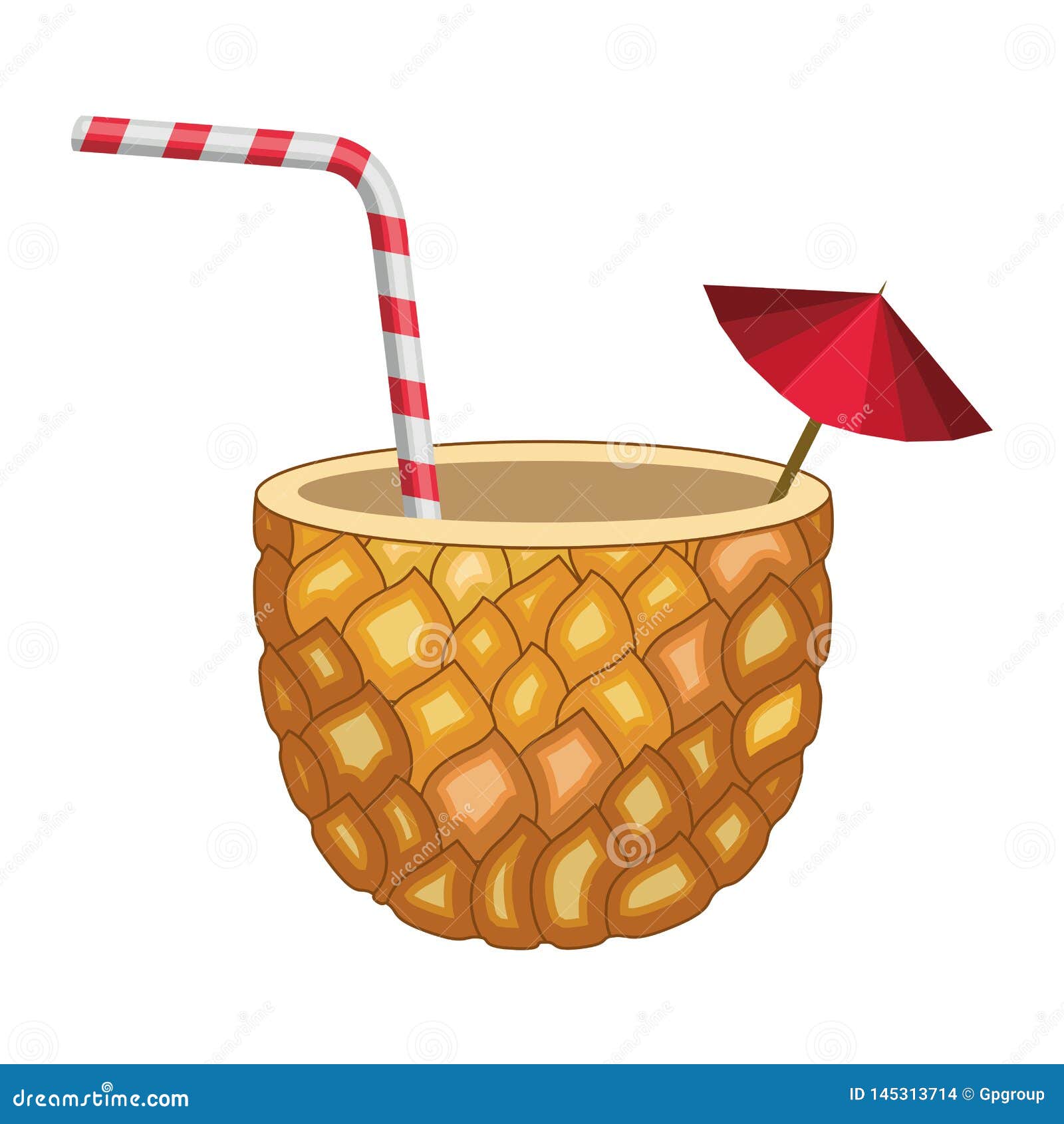 Fresh Drink Pineapple Cocktail Stock Vector Illustration of juicy