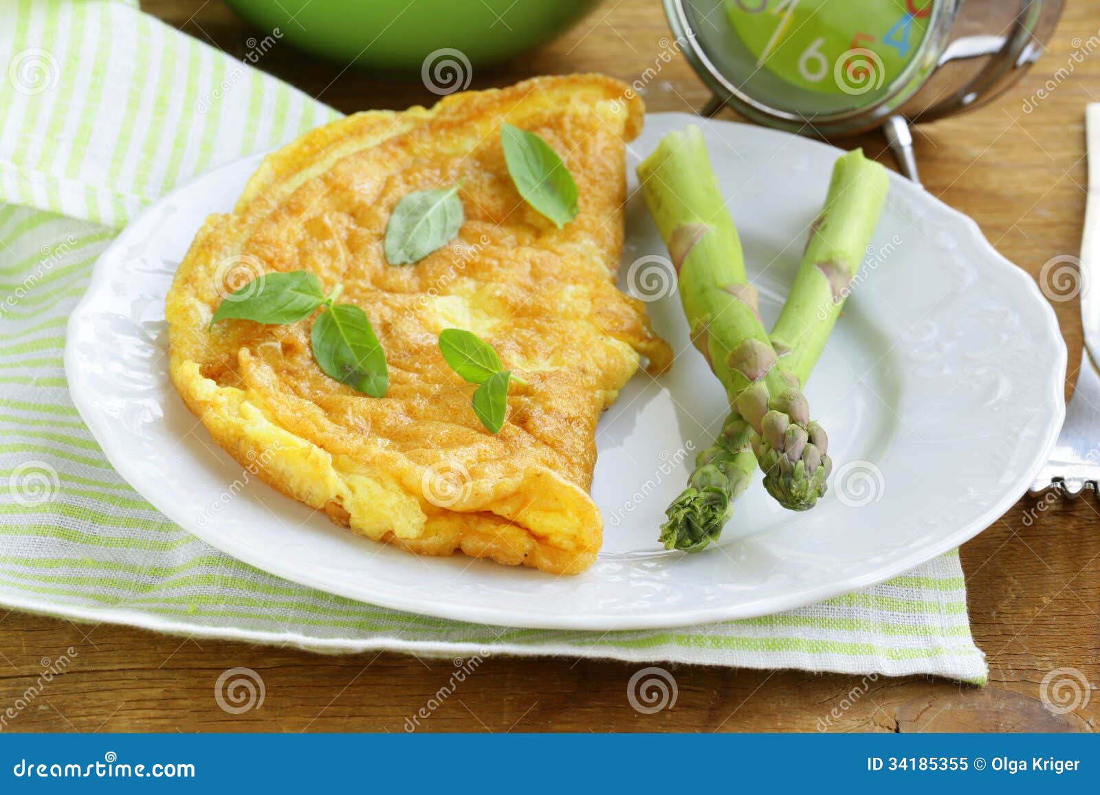 Fresh Egg Omelet with Asparagus Stock Image Image of dish, tasty 34185355