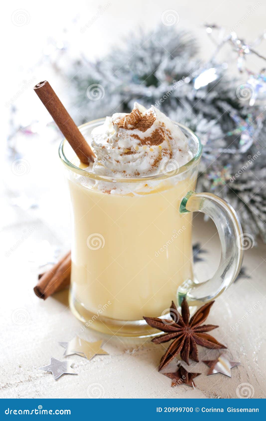Fresh eggnog with cinnamon stock photo. Image of fresh 20999700
