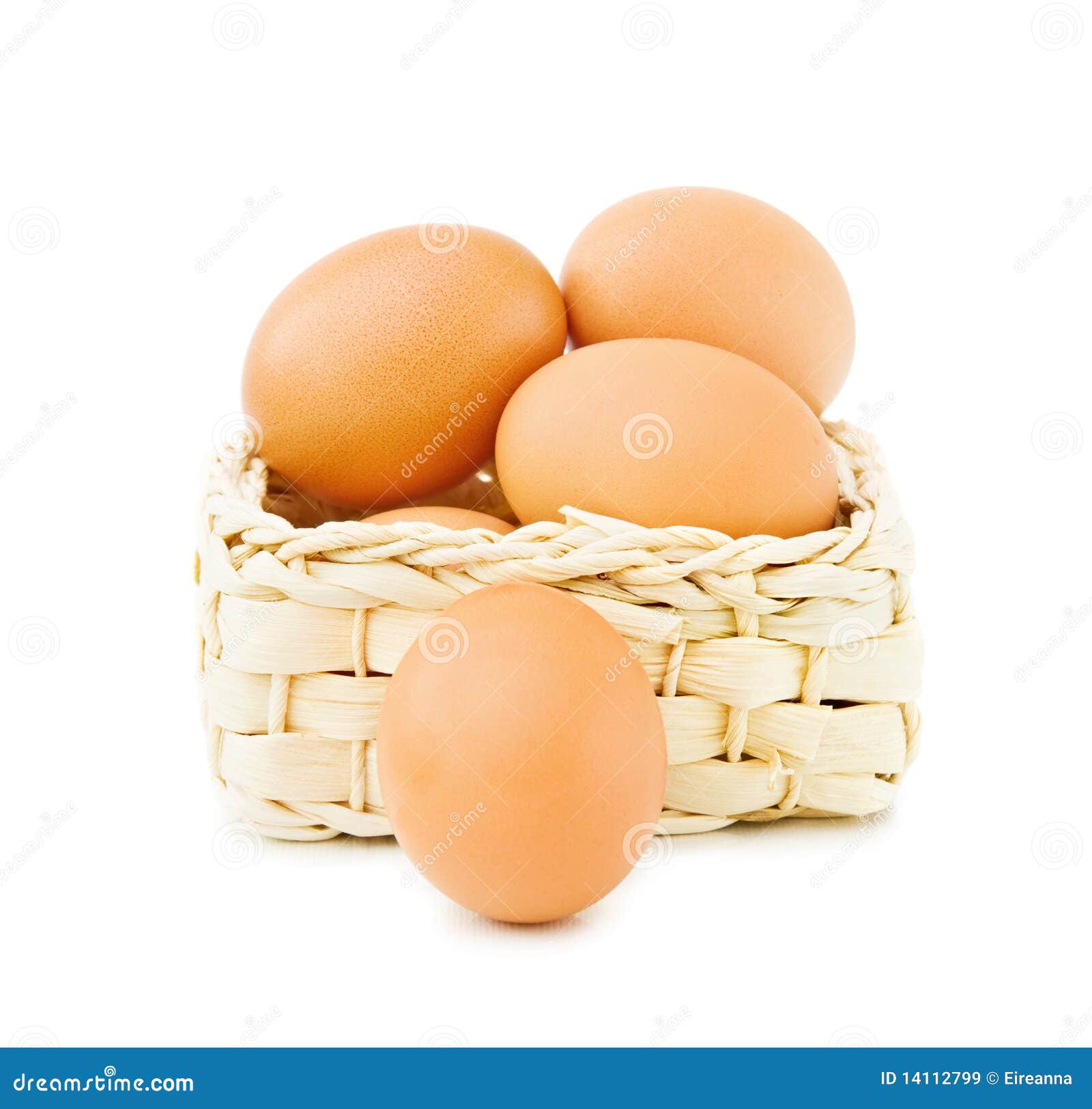 Fresh eggs in basket stock image. Image of diet, isolated 14112799