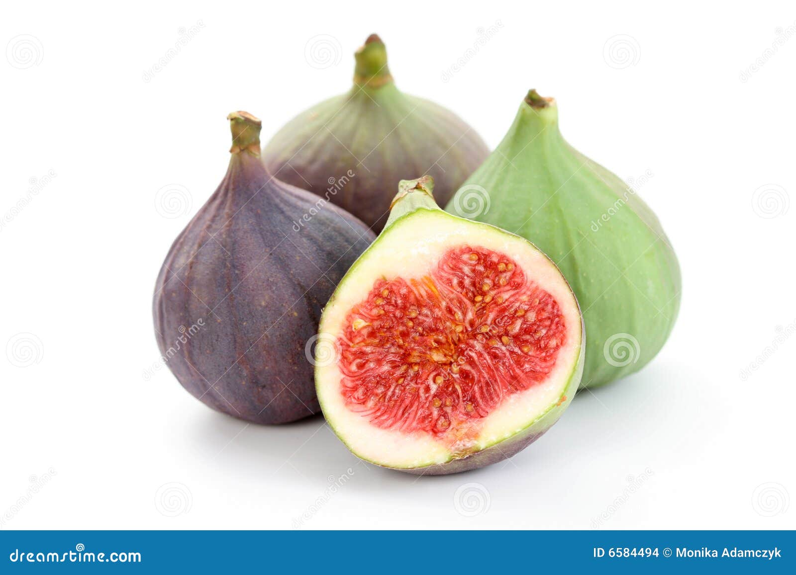 Fig Fresh Figs And Sliced Fig Fruits Closeup Showing Texture Stock