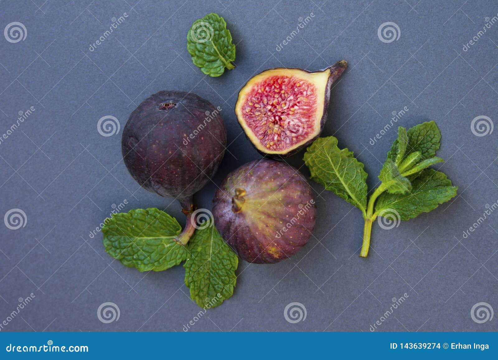 Fresh Figs with Mint and Blueberries. Beautifulf Berry, Fruit