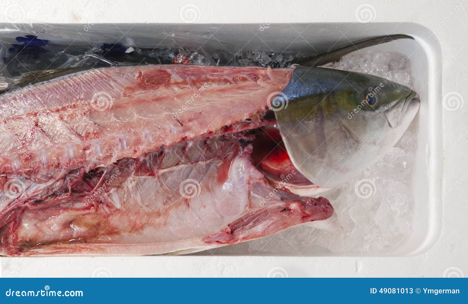 fresh filleted fish in a japanese market