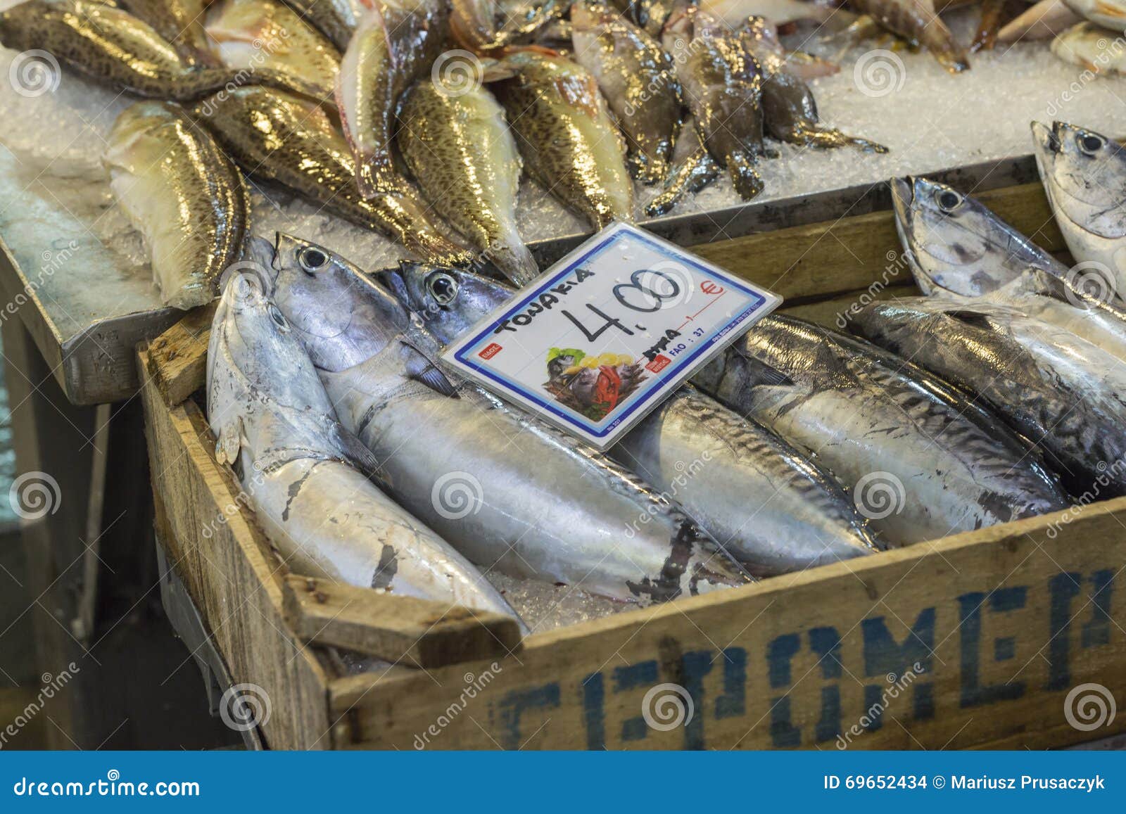 Fresh Fish in the Fish Market Greece Editorial Stock Image Image of