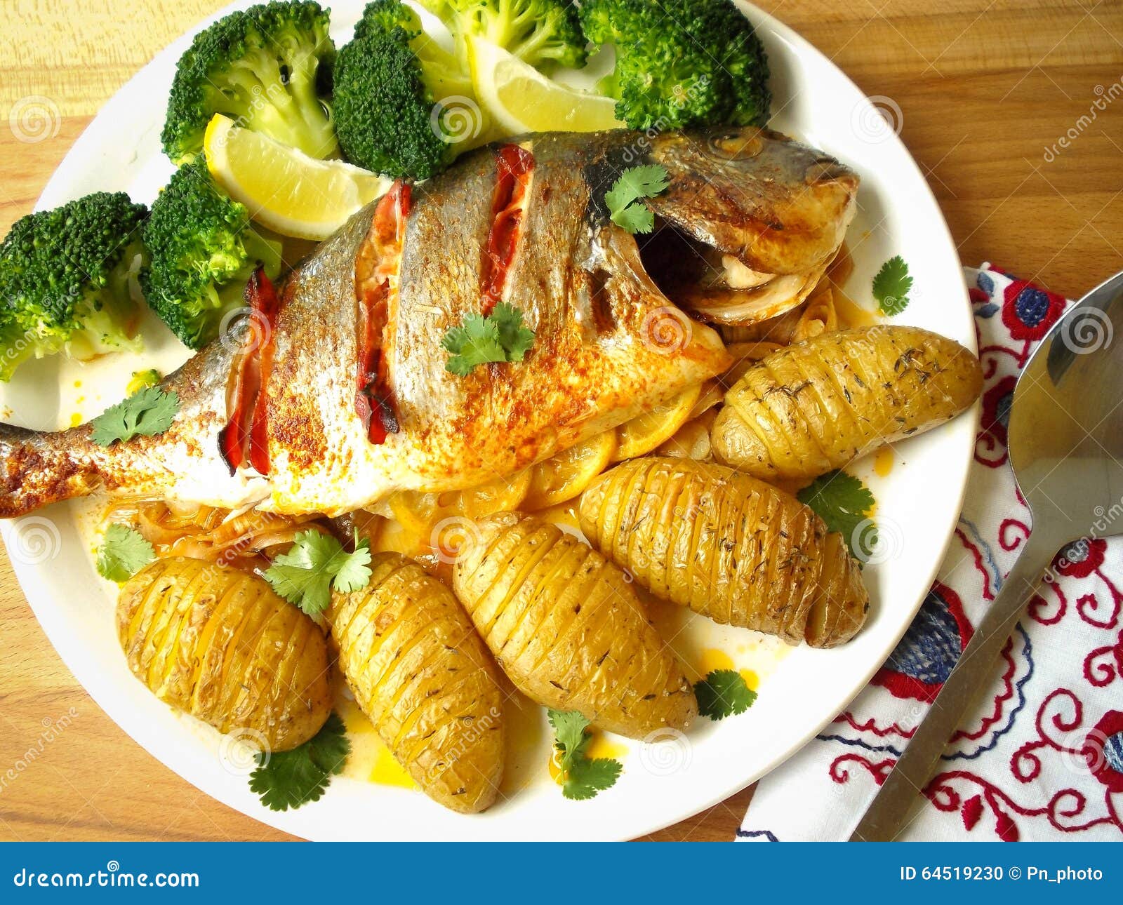 Fresh Fish Gourmet Dinner Stock Image Stock Photo Image of baked