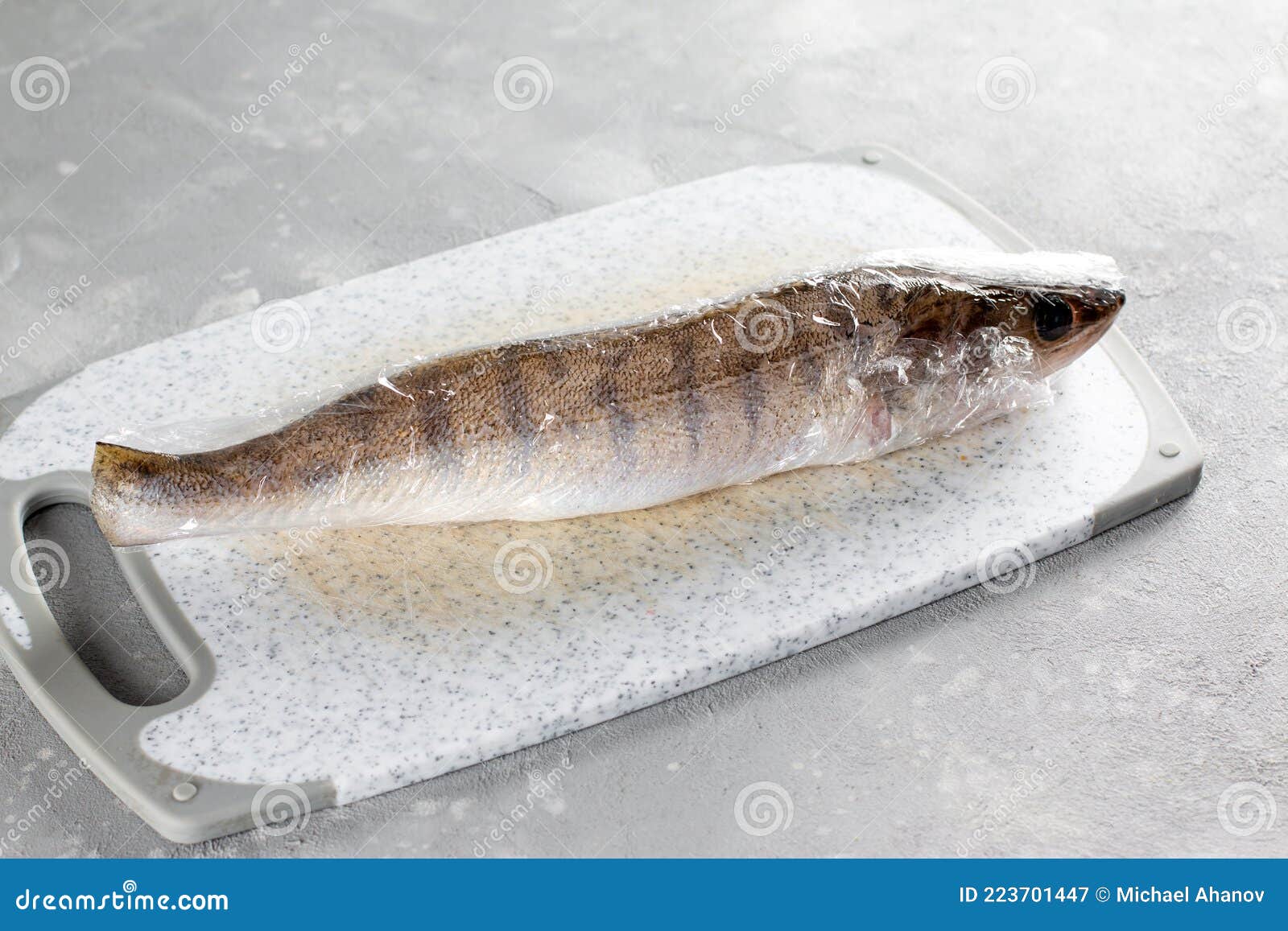 Fresh Fish Ready for Freezing. Fish in Cling Film Stock Image Image of food, health 223701447