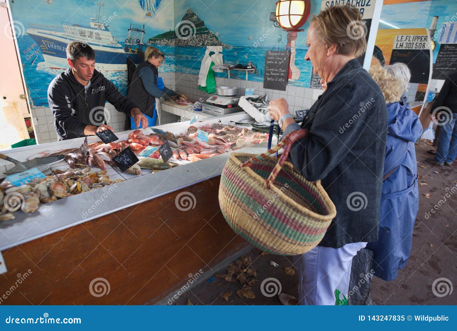 Fresh Fish Open Market Near Harbor Editorial Image - Image ...