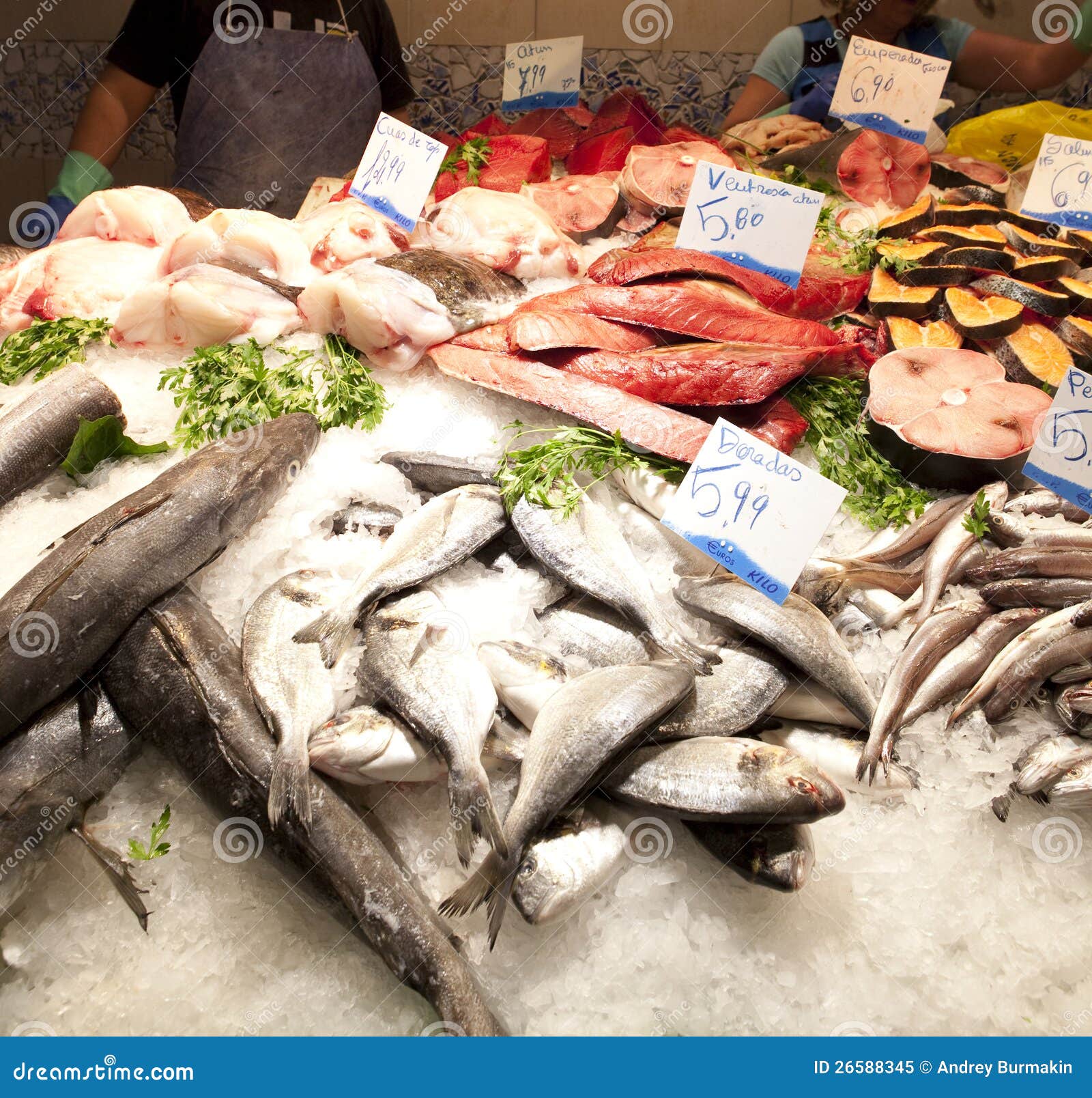 Fresh fishes in a market stock image. Image of retail 26588345