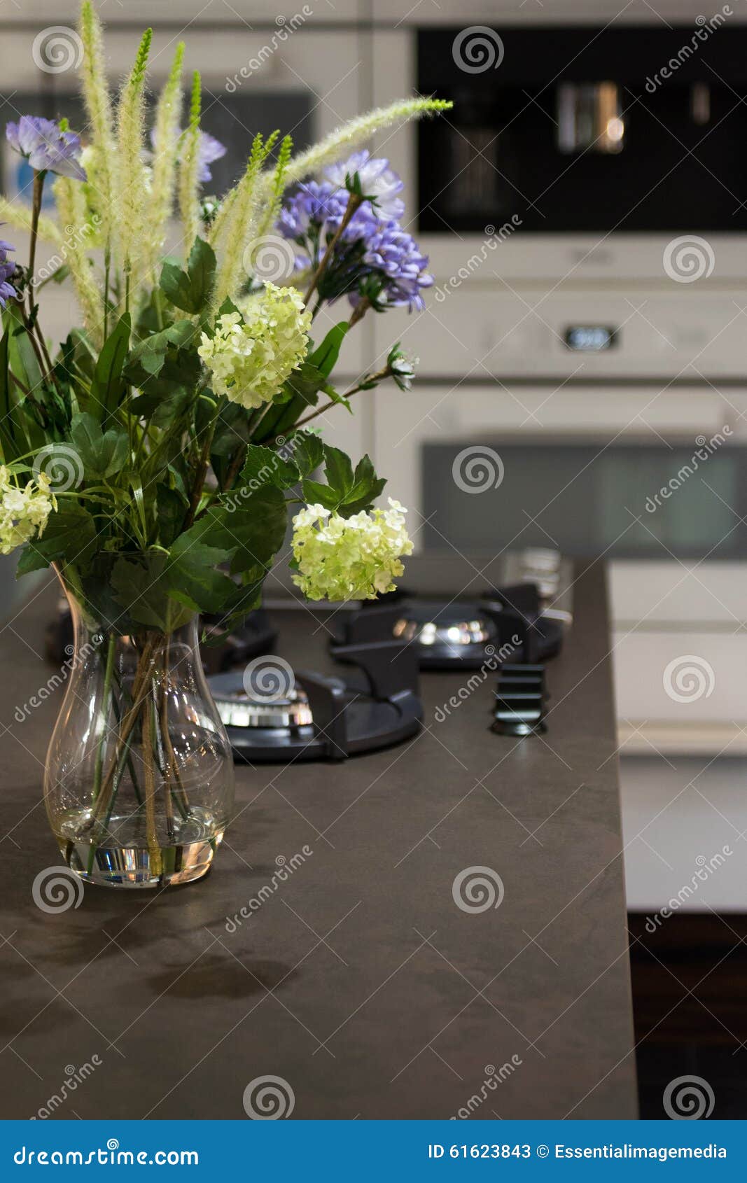 Fresh Flowers in Kitchen stock image. Image of copy, fresh 61623843