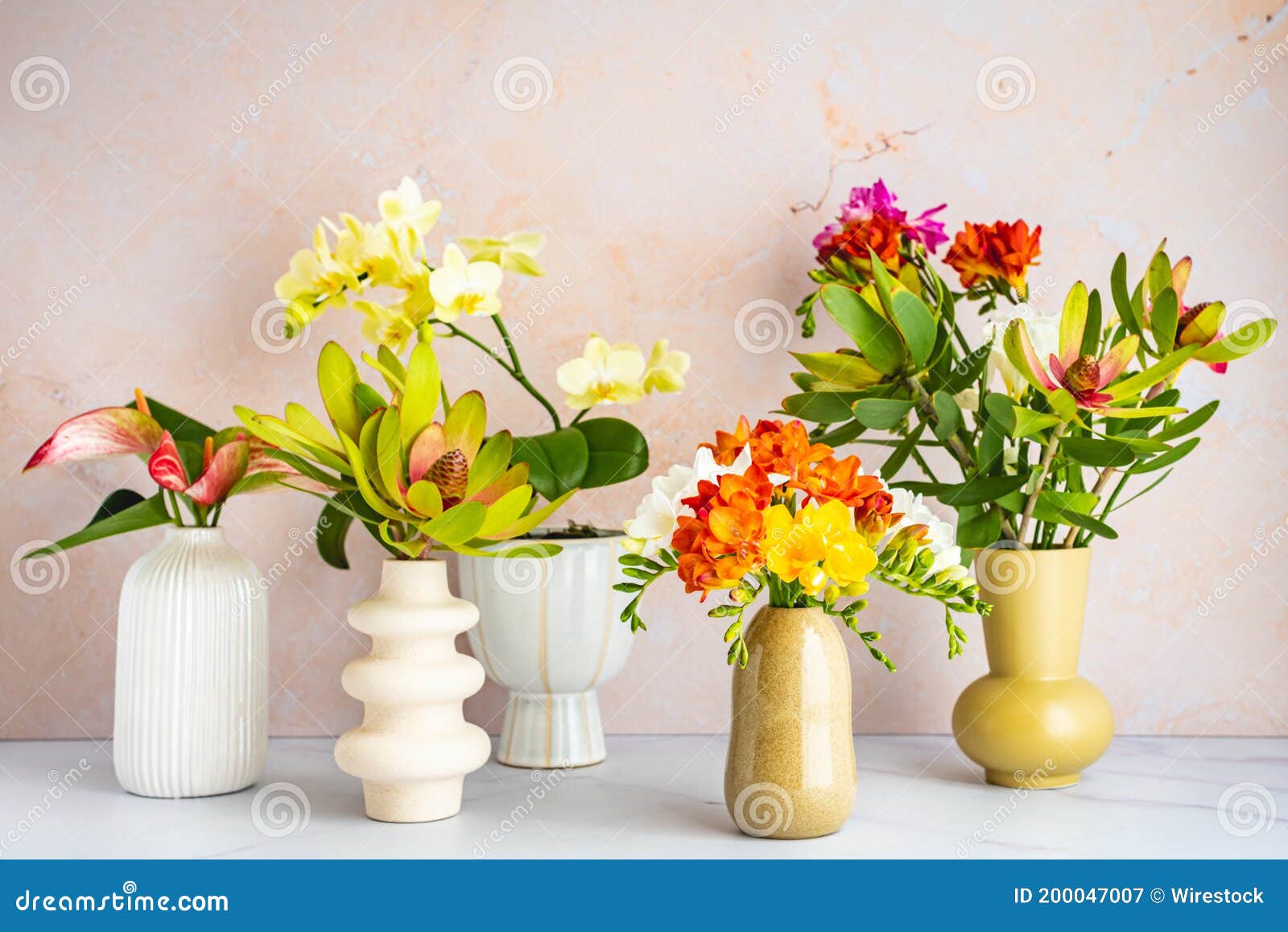 Fresh Cut Flowers in vase stock image. Image of petal 200047007