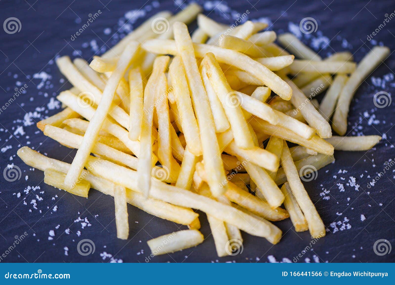 Fresh French Fries With Salt On Black Plate Tasty Potato Fries For Food Or Snack Delicious Italian Meny Homemade Ingredients Stock Photo Image Of Plate Meat 166441566