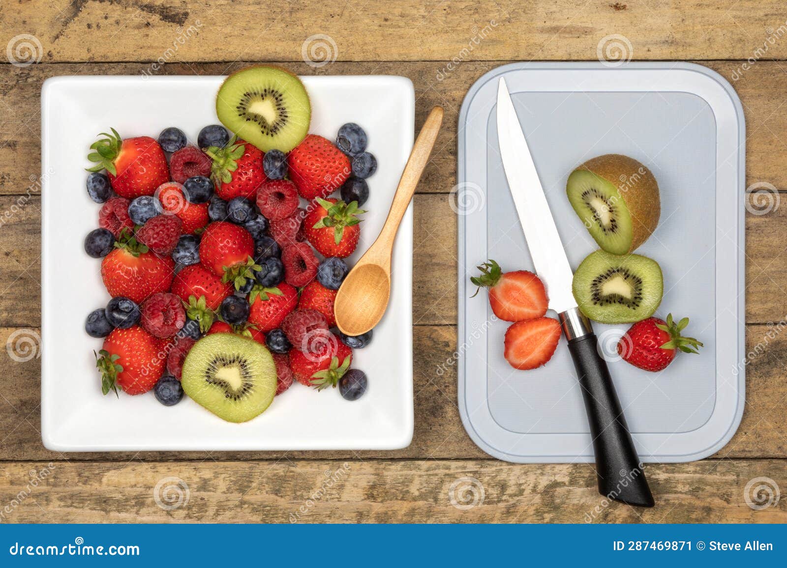 Fresh Fruit and Berries for Breakfast Healthy Eating Stock Image