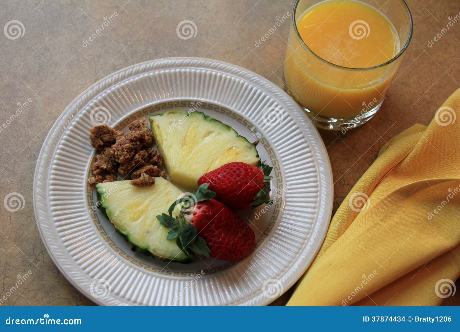 Fresh fruit for breakfast stock photo. Image of granola 37874434