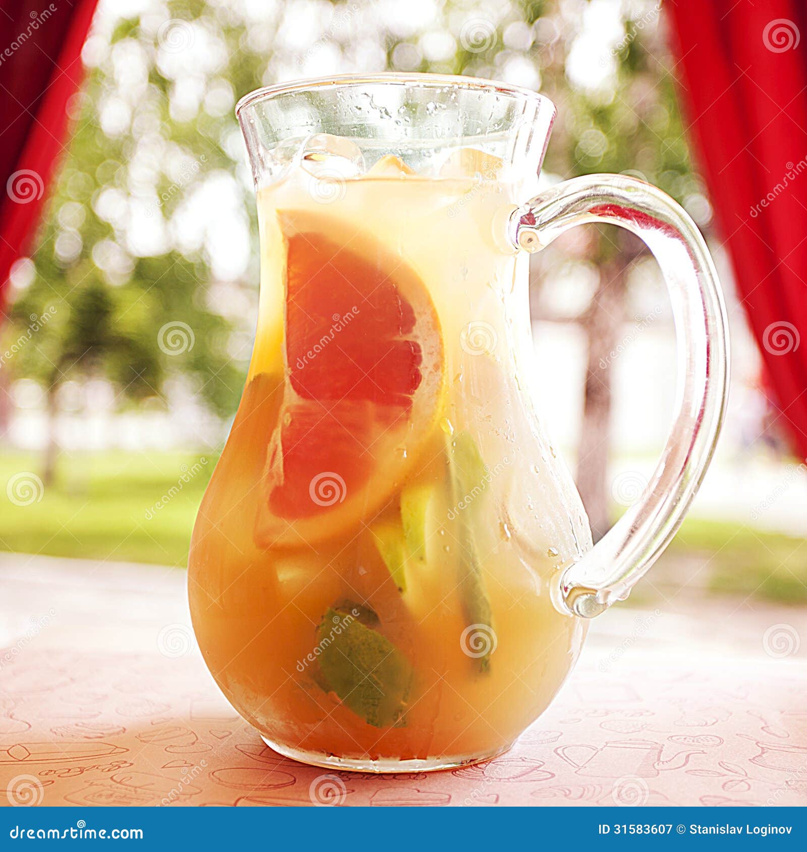 Fresh fruit cocktail juice stock image. Image of leaf 31583607