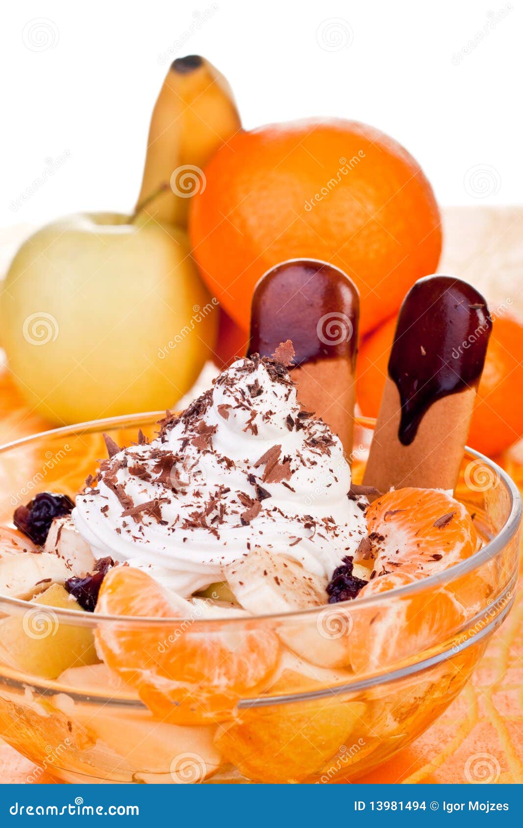 Fresh fruit with cream stock photo. Image of cream, prepared 13981494
