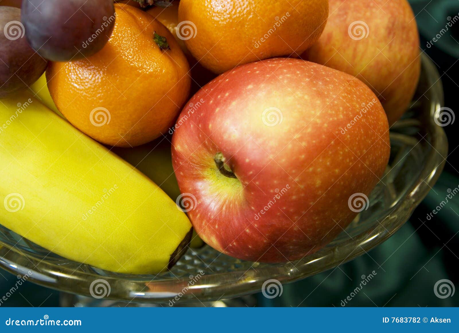 Fresh Fruit In Crystal Vase Stock Photo Image of background, green