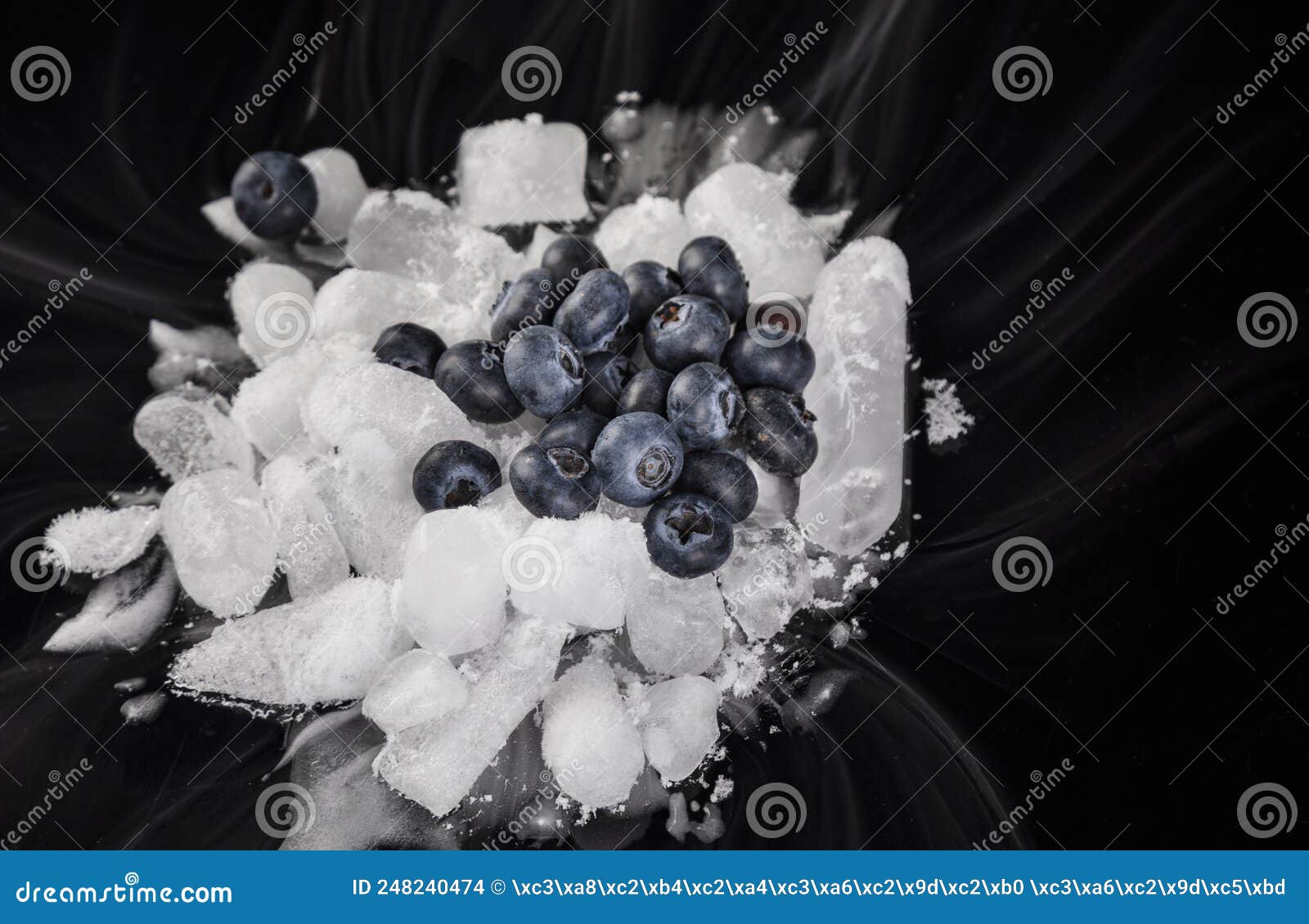Fresh fruit on dry ice stock photo. Image of fresh, drink 248240474