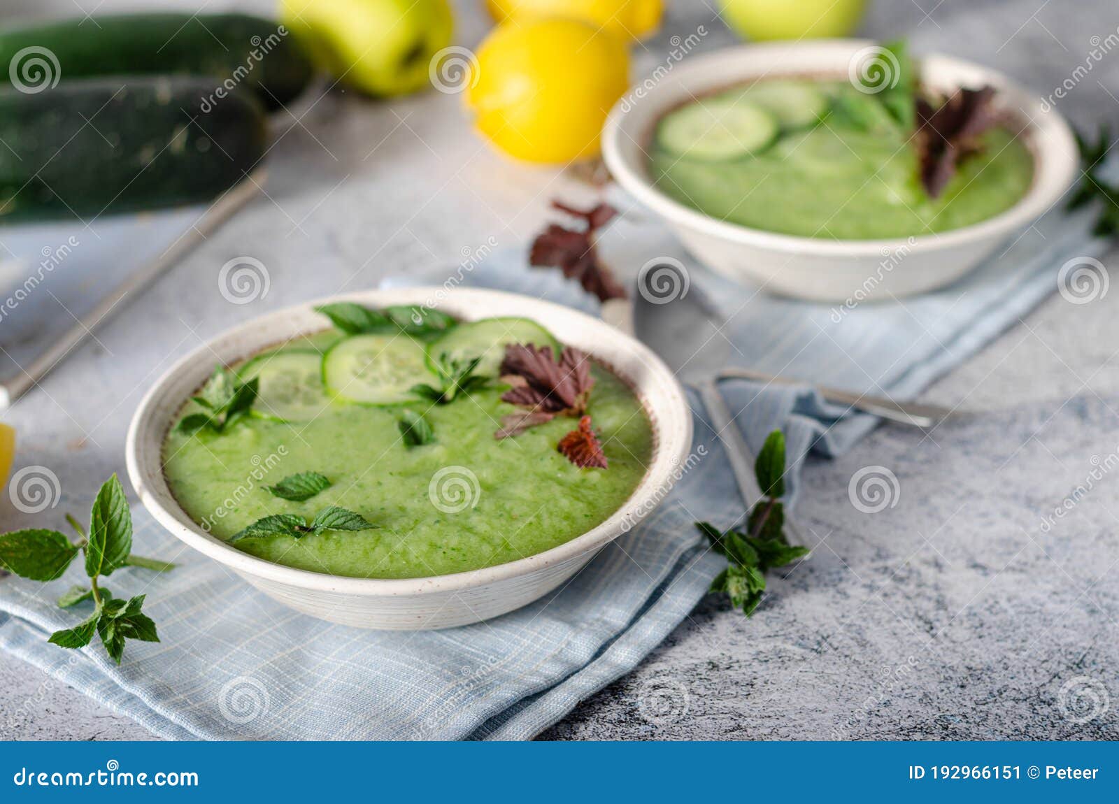Fresh fruit gazpacho soup stock image. Image of puree 192966151