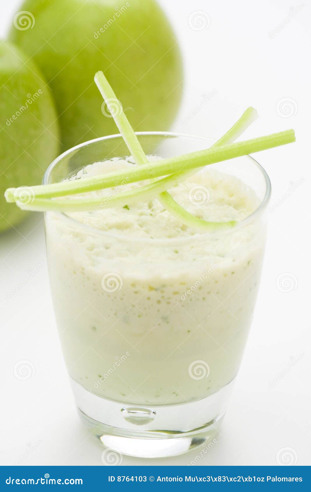 Fresh Fruit Milk Shake Apple Stock Image Image of creamy, isolated