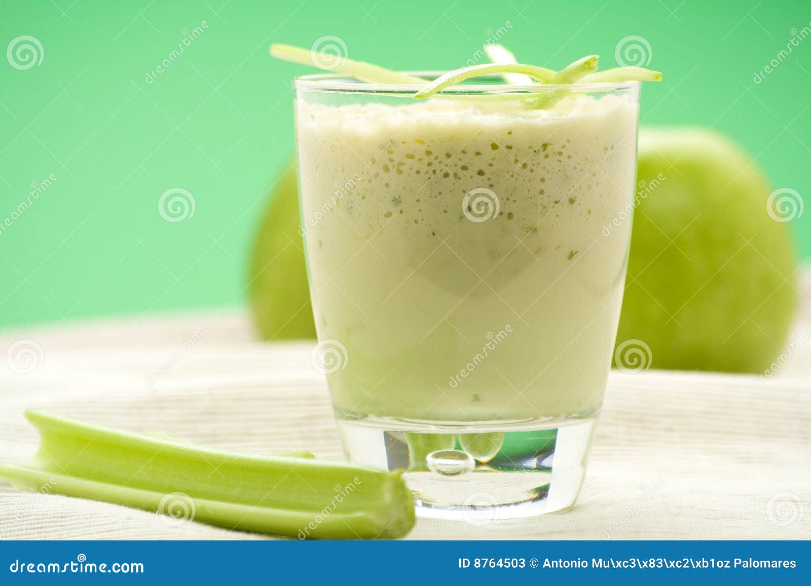 Fresh Fruit Milk Shake Apple Stock Image Image of leaf, healthy 8764503