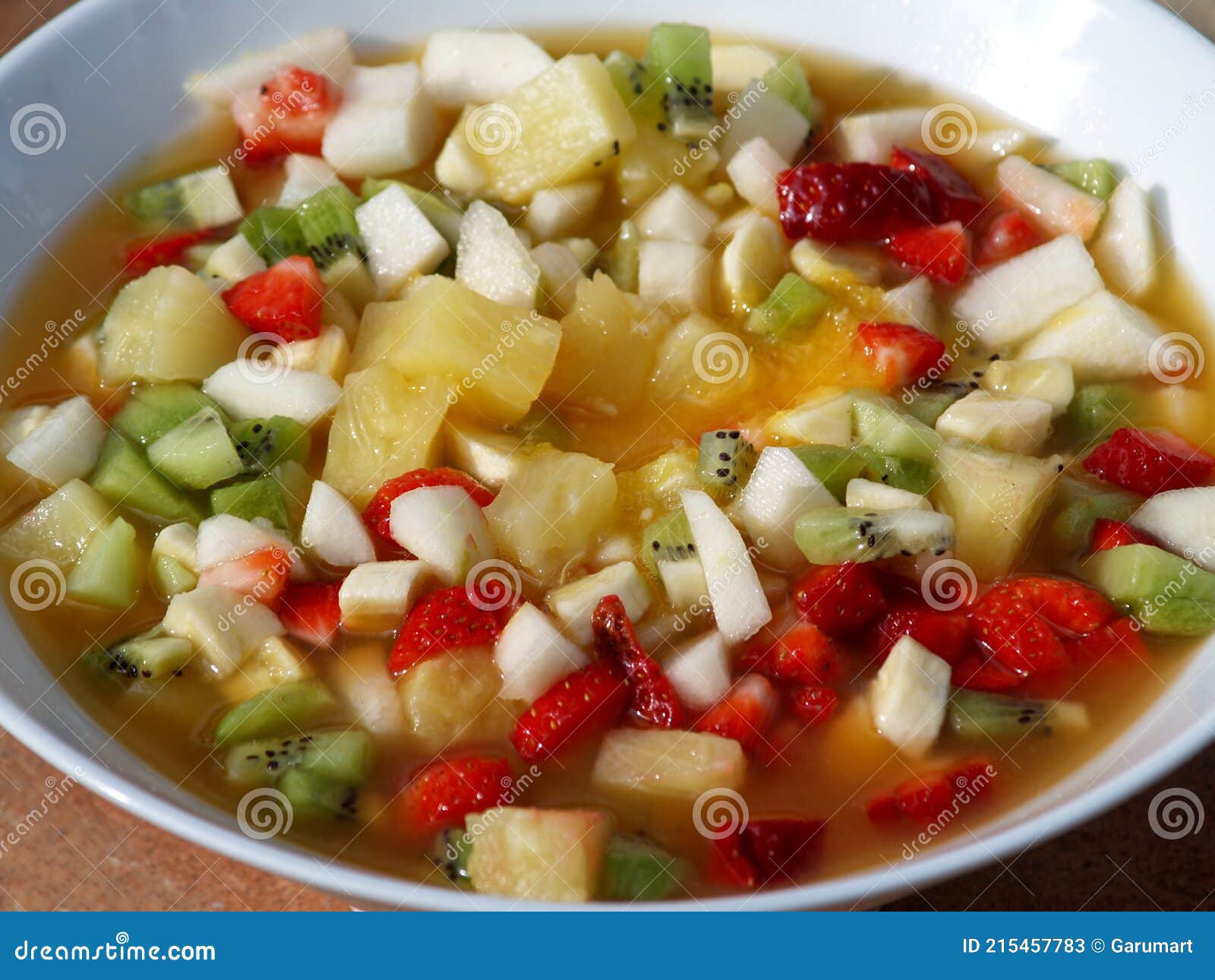Fresh Fruit Salad with Orange Juice Stock Image Image of gourmet