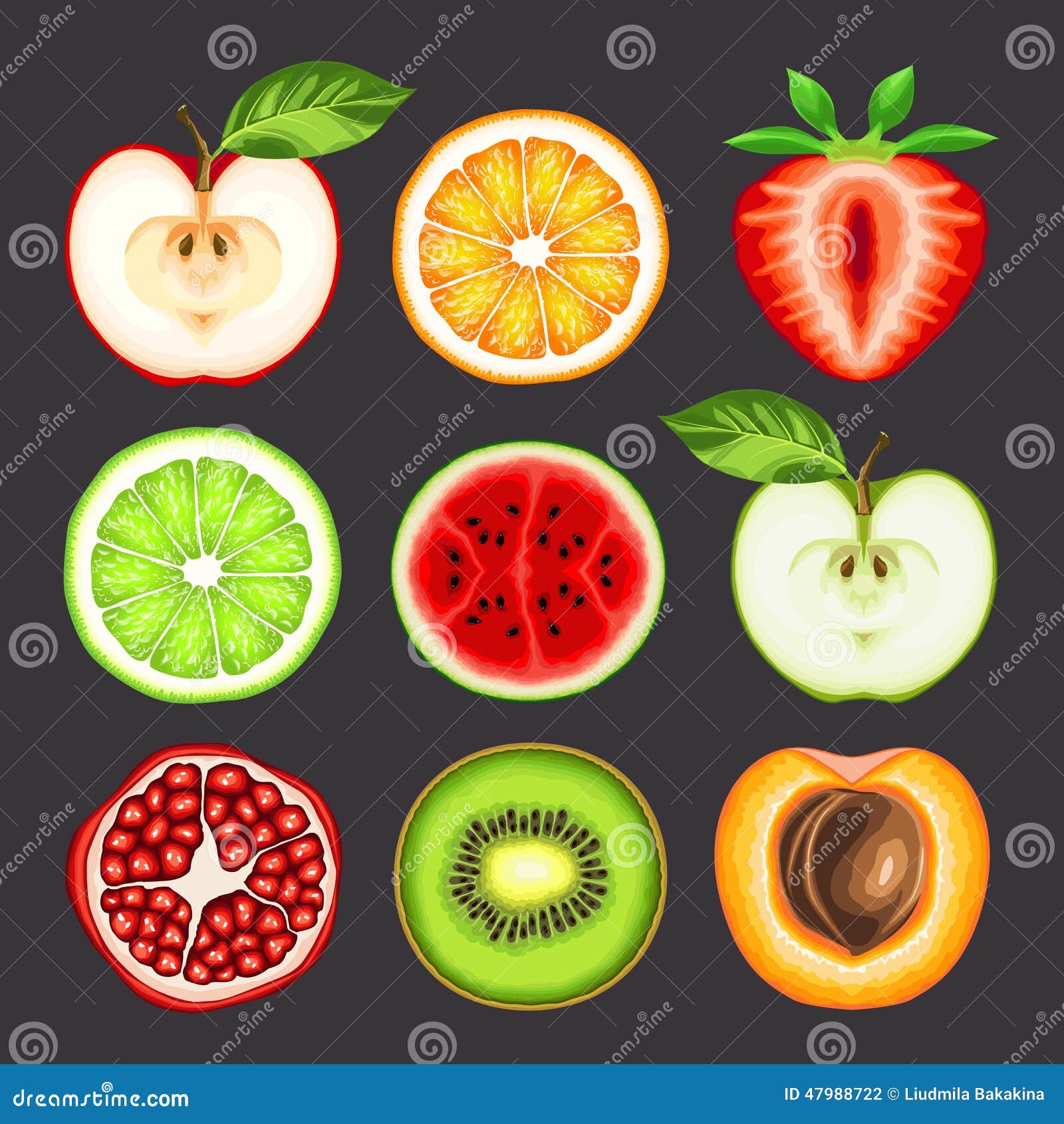 Fruit Slices Stock Illustrations – 39,793 Fruit Slices Stock